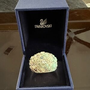 Swarovski Silver and Aqua Crystal Ring